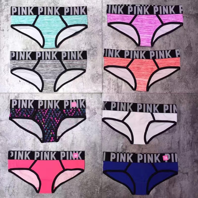 Womens Underwear Comfortable Sexy Lingerie Colour Pink Cotton Briefs Sports colour Underpants Young Girl Letter Female Panties
