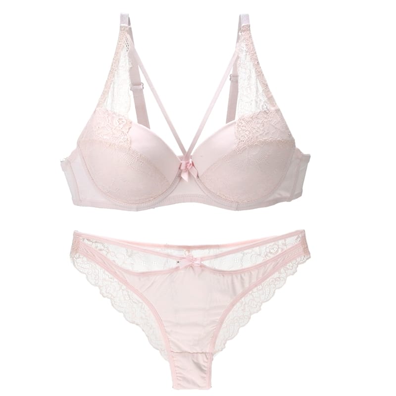 2021 New Sexy Women BCD Cup Bra Sets Lace Thong Hollow Out Underwear Panties Intimante Brief Female Girls Lingerie