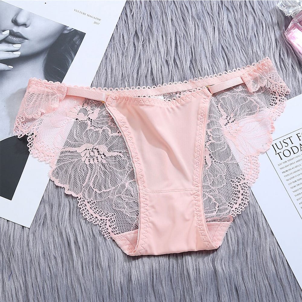 Thin Belt Panties Low-waist Women's Underwear Girls Sexy Lace Transparent Seamless Soft Pure Cotton Breathable Briefs For Ladies