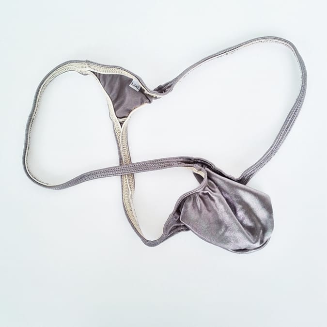 mens sexy bulge pouch thong shiny satin knitted cloth sexy male underwear