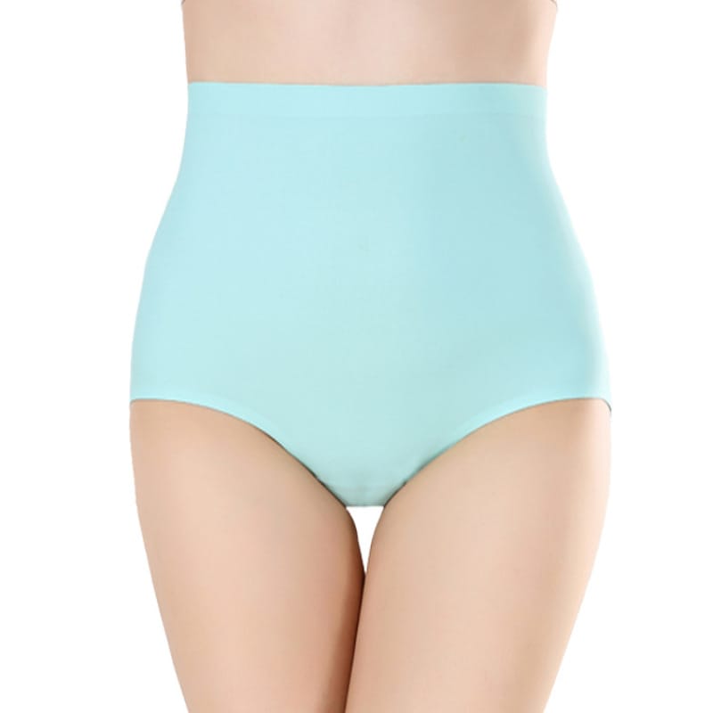 4XL Plus Size Ice Silk Panties for Plump Women High Waist Seamless Solid Underwear Large Soft Shapewear Abdomen Hips Breifs