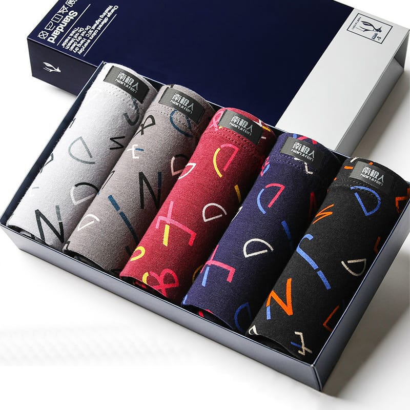 4Pcs/Lot Boxer Shorts Men Underwear Cotton Underpants Comfortable Breathable Male Trunk U Convex Print Panties High Quality