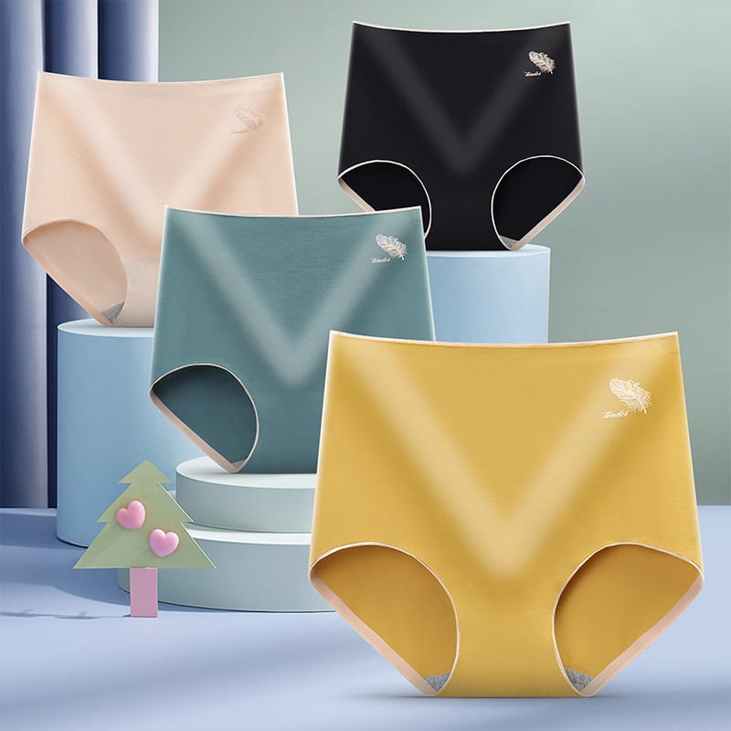 Women's Cotton Underwear Sexy Solid Color Panties Fashion Comfort  Briefs Plus Size High Waist Seamless Soft Panties Lingerie
