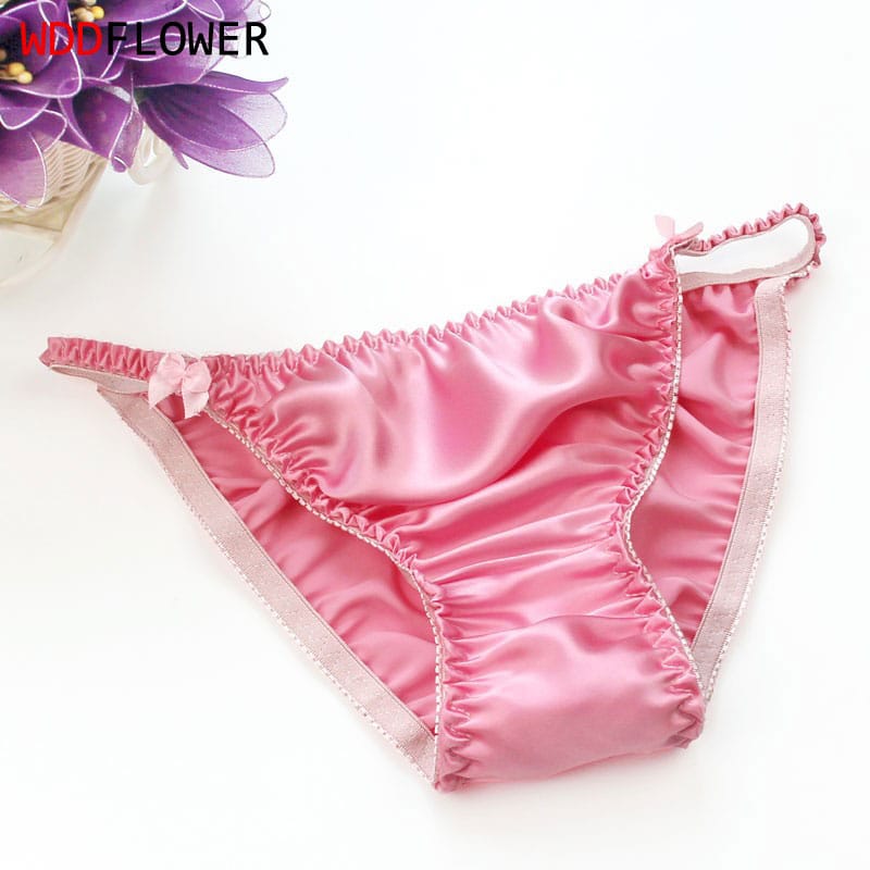 5pcs/lot Women Panties 100% Natural Silk Sexy Bikini Briefs Underwear Lingerie Everyday wear Intimates M/L/XL/XXL MS001