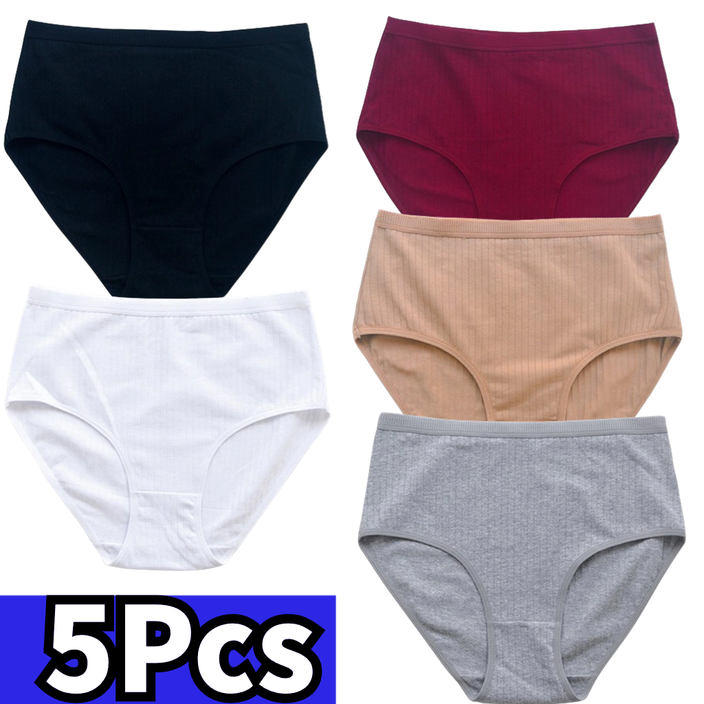 Women's Panties 1/5Pcs Black White Gray 2024 Plus Size L XL 2XL High Waist Female Underwear Brief трусы женские Calzones Mujer