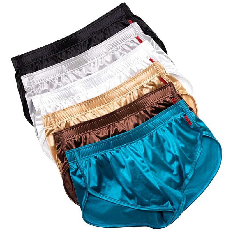 Sexy Ice Silk Boxers for Men Shorts Smooth Satin Sleepwear Underwear Briefs Homewear Solid Color Male Panties Underpants Pajamas