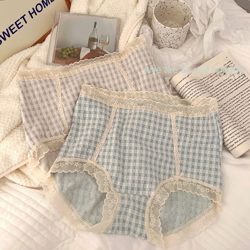XL-3XL Women's Underwear Sexy Lace Panties Plus Size High Waist Seamless Comfort Briefs Girls' Striped Underpants Lingerie