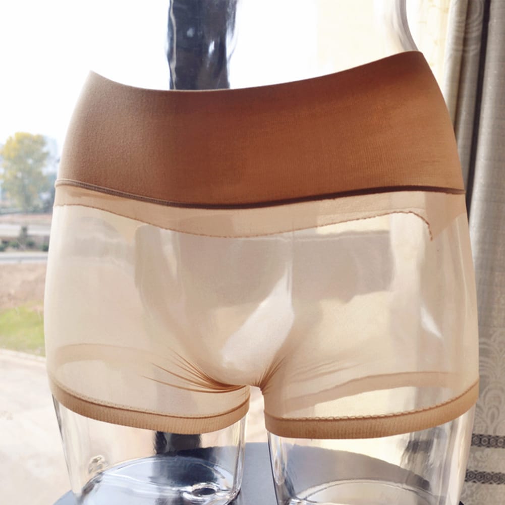 Sexy Men Transparent Boxer Super Thin Shorts Panties Seamless Breathable Underwear Hight Rise Pantyhose Casual Elasticity Trunks