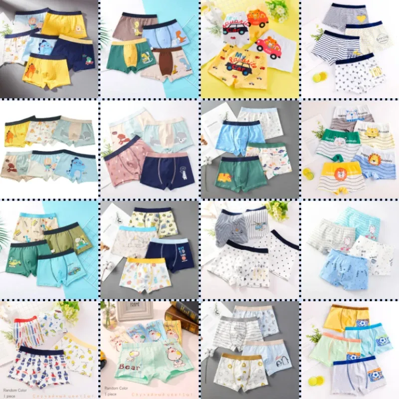 1pcs Boys' Pants Flat Corner Fine Woven Cotton Cozy Children's  Underwear Small Medium Large Schoolboy Quadrangular Baby Shorts