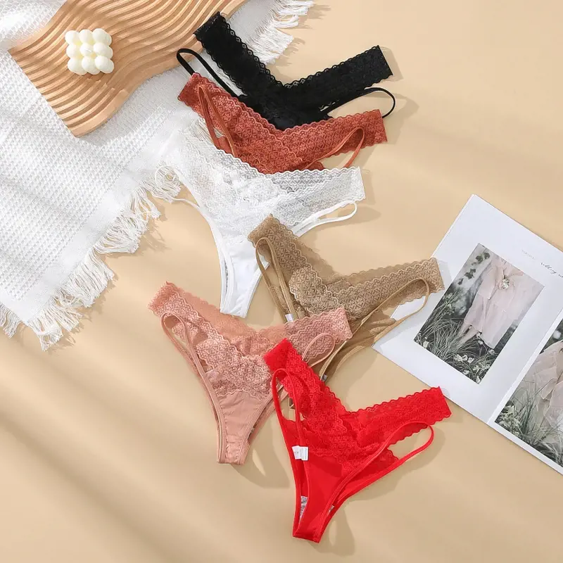 Sexy Underwear Panties Women Lace Embroidery  Thong Low-waist Breathable Underpant Ladies Lingerie Pants Thong Lady's Underwear