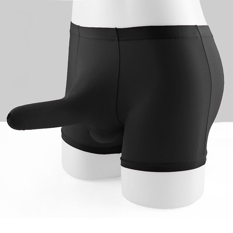 Sexy Elephant Nose Boxers Men's Transparent Bulge Penis Pouch Gay Underwear Men Ultra-thin Ice Silk Panties Fetish Boxershorts