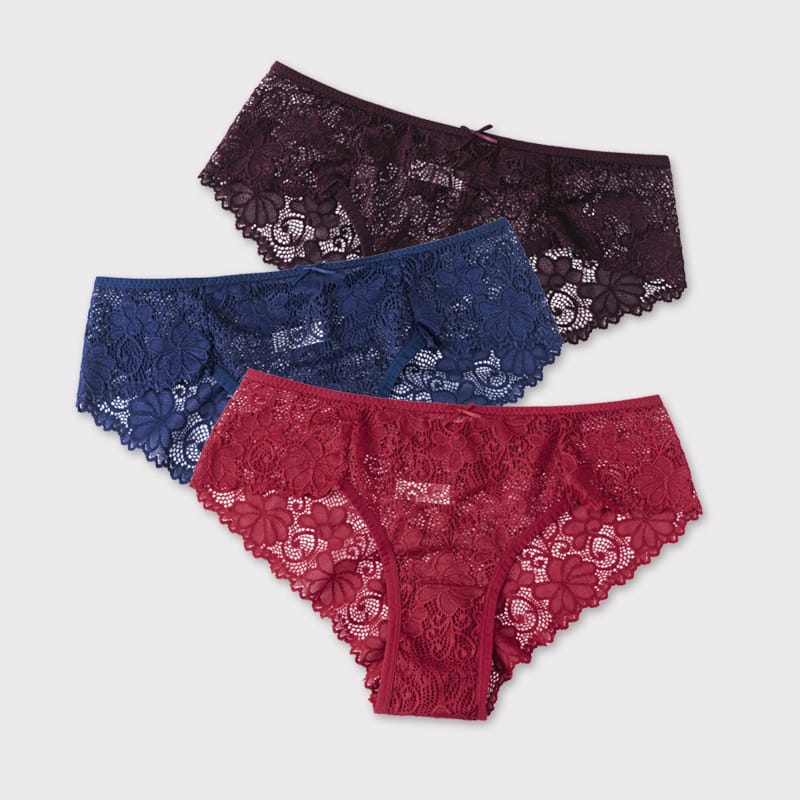BANNIROU 3Pcs Sexy Panties For Woman Underwear Lace Breathable Soft Lingerie Female Briefs Panty Transparent Women's Underpants