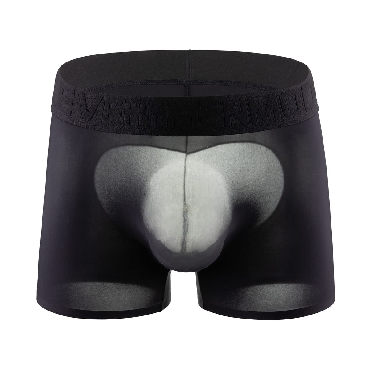 CLEVER-MENMODE Sexy Mesh Penis Pouch Panties Ultra-thin Underwear Men Transparent Butts Boxer Shorts Heart-shaped Ice Silk