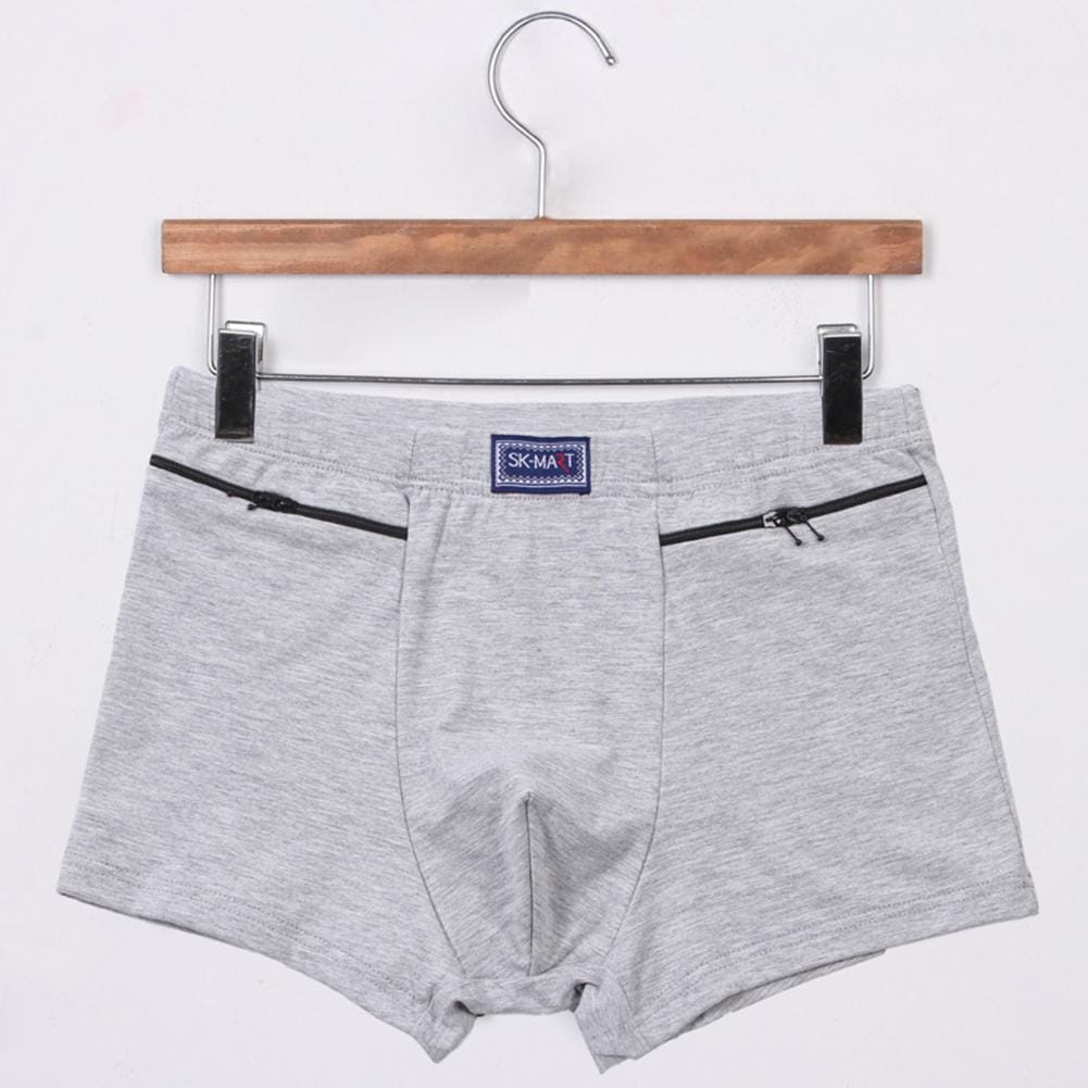Trendy Shorts Underwear Zipper Pockets Comfy U Convex Male Shorts Underwear  Comfortable Sexy Panties for Inside