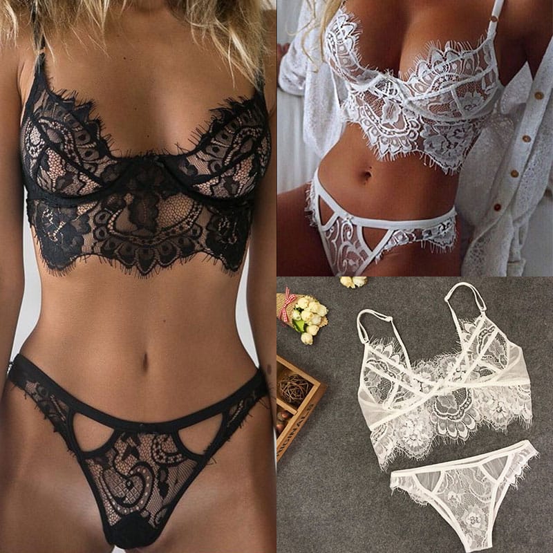 Sexy Lingerie Underwear Suits For Women Lingerie Thong Solid Lace White Vest Camisole Tube Top Panties Christma Bodysuit Sets