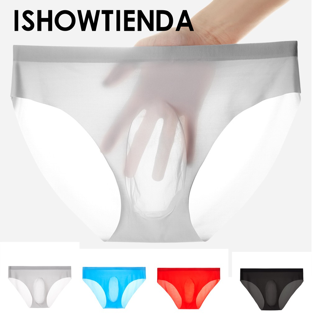 Free Feel Men's Briefs Ice Silk Seamless Mens Briefs Solid Underpants Ultra-thin Breathable Panties Male Seamless Soft Underwear