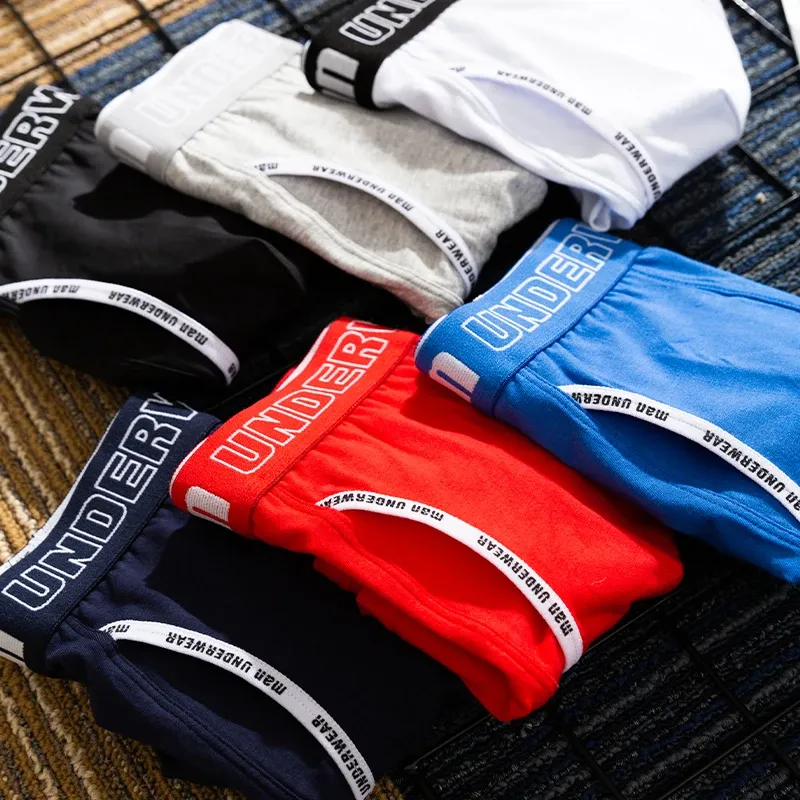 4Pcs/Lot Men Underwear Boxer Shorts Cotton Underpants Comfortable Breathable Lingerie Male Trunk U Convex Panties
