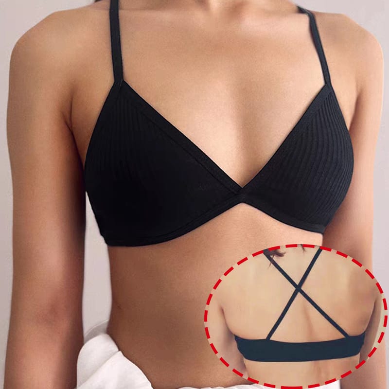 Comfort Deep-V Bra Lingerie Breathable Triangle Thin Bralette Sexy Back Tops Plunge Tube Vest Top Seamless Female Underwears