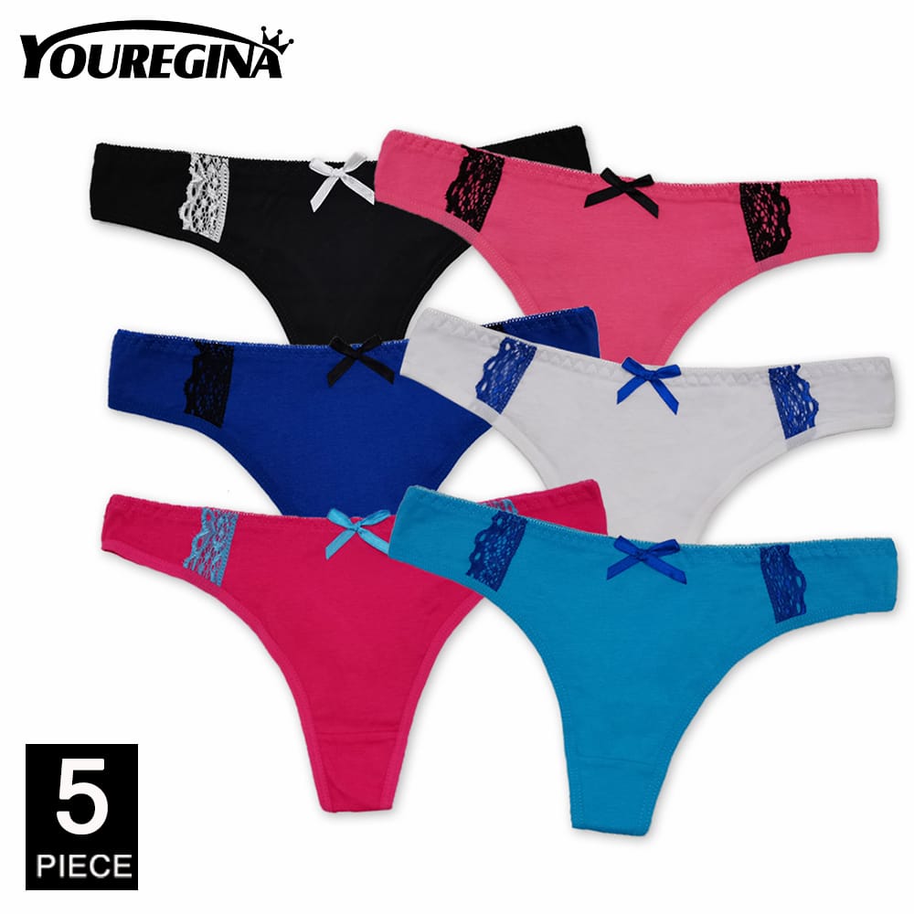 Sexy G-String Cotton Underwear Women Briefs Seamless Thong Underpants Intimates Thong Panties 5 pcs/Lot