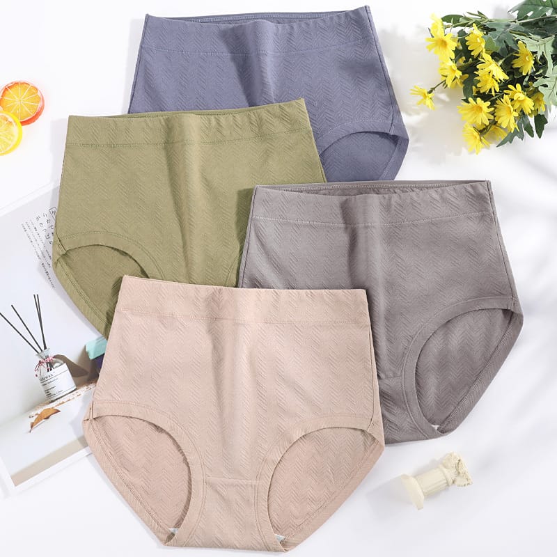 Plus Size Panties High Waist Cotton Fat High Elastic Antibacterial Women's Underwear