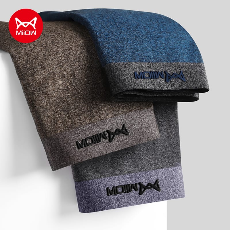 MiiOW 3Pcs Pure Cotton Men Underwear Boxer Shorts Underpants Male Panties Gift For Men Boxershorts Antibacterial Pouch L-5XL