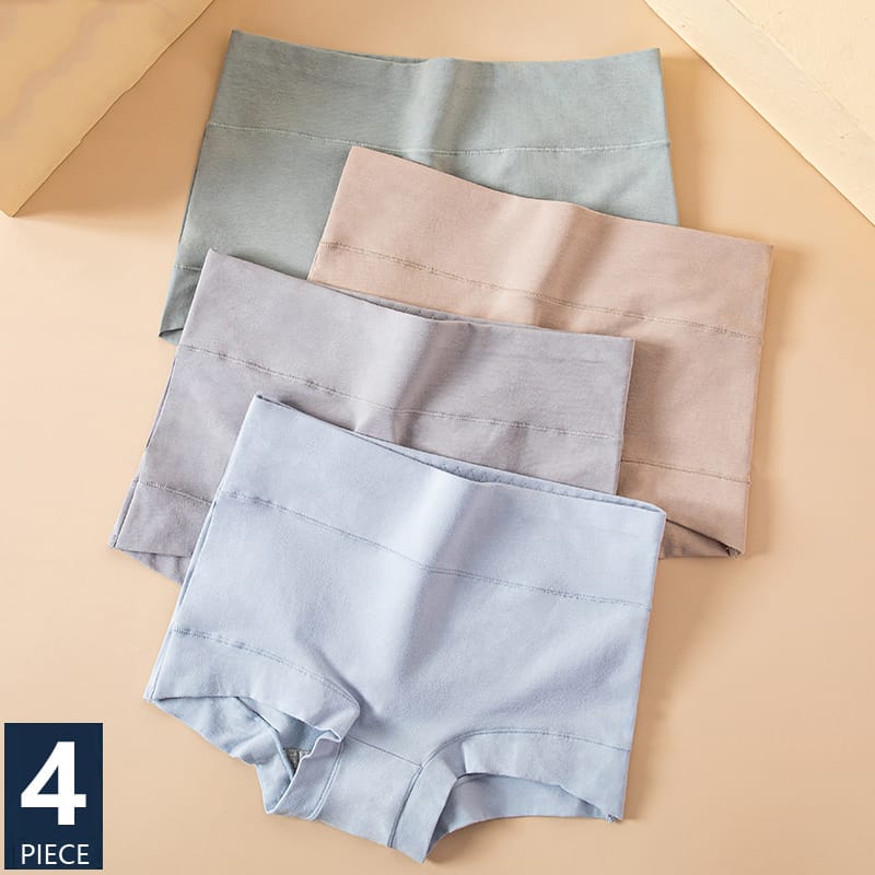 High Waist 4Pcs/Set Cotton Panties Women Briefs Seamless Body Shaper Breathable Underwear Comfort Female Lingerie Plus Size 5XL