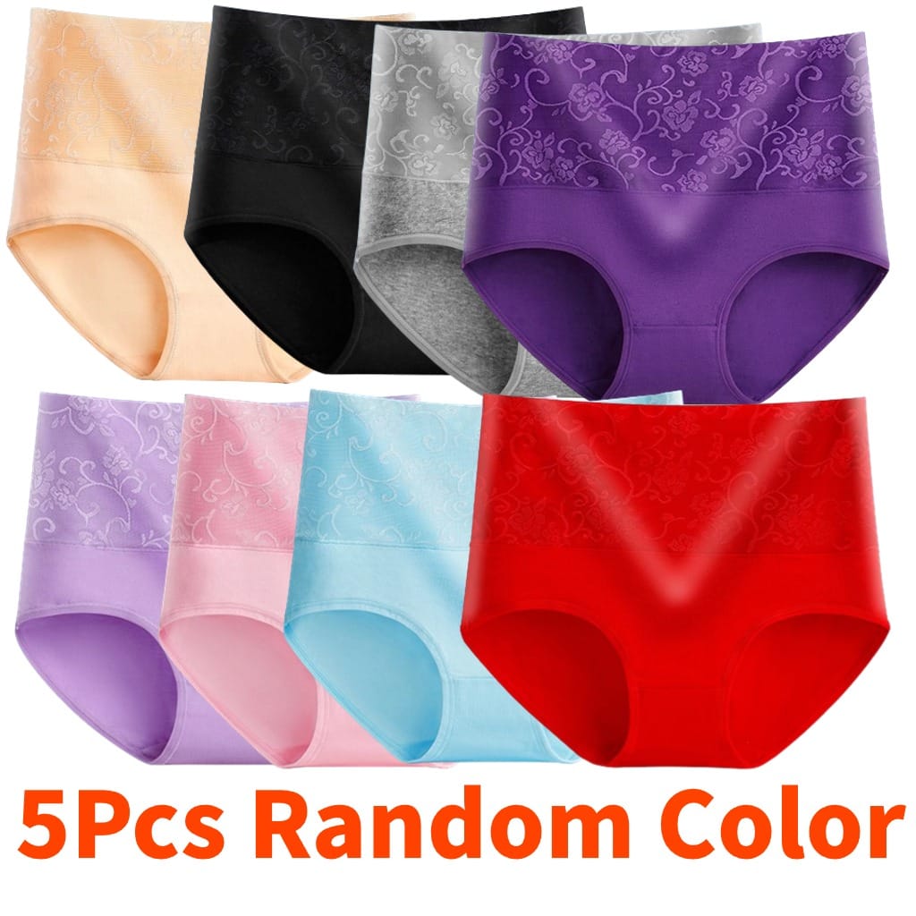 5Pcs Lots Women's Panties XL XXL XXXL 4XL 5XL Plus Size Brief Ladies Sexy Lingerie High Waist Cotton Floral Female Underwear