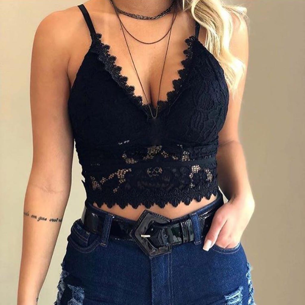 Floral Bralette Lace Bras Push Up for Women Sexy Lingerie Corset Camis Vest Underwear Wire Free Sheer Summer Crop Top Lingerie