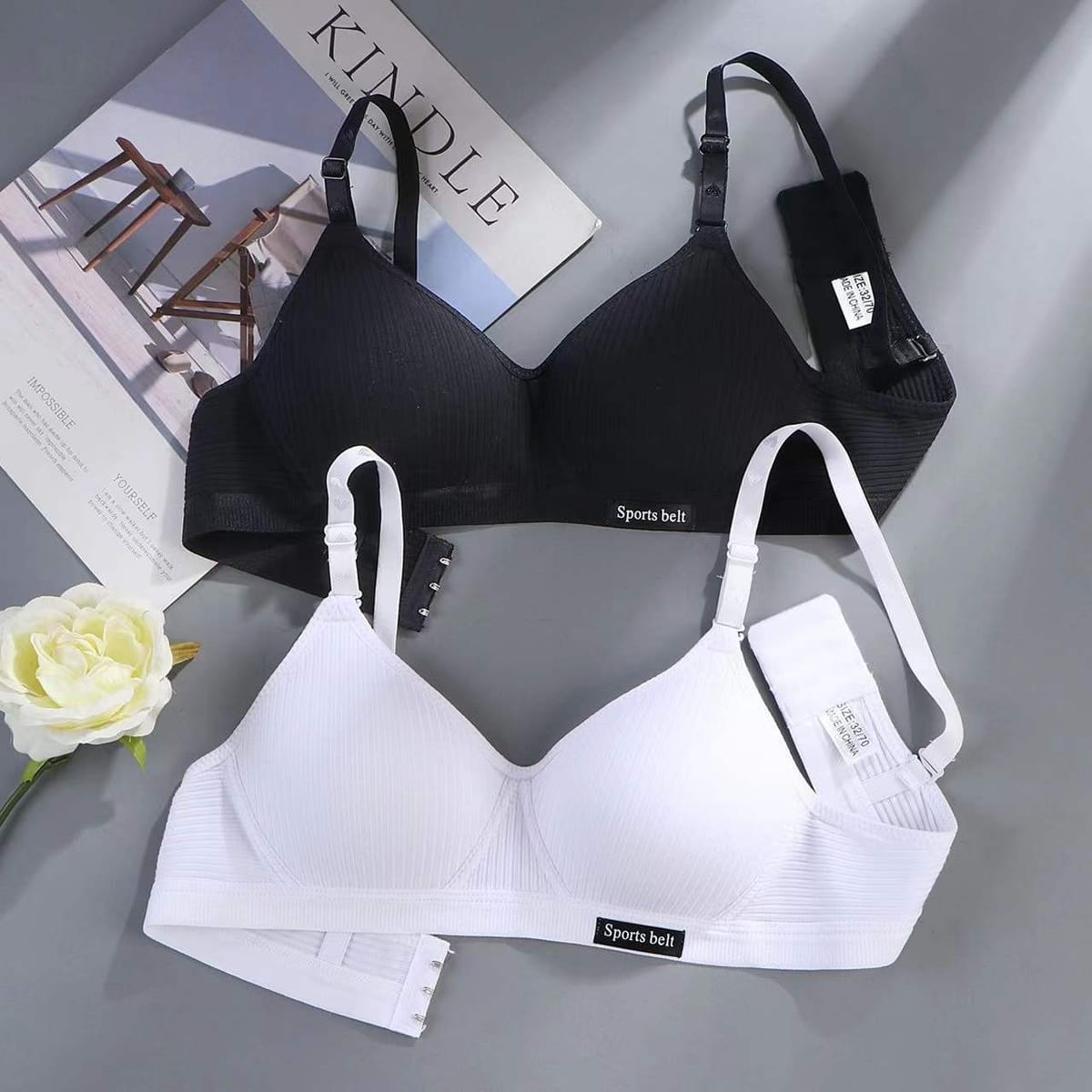New Fashion Simple Cotton Girl Bra Underwear Student Bra Teen Thin Section Without Steel Ring Comfortable Sleep Bra Sports Vest