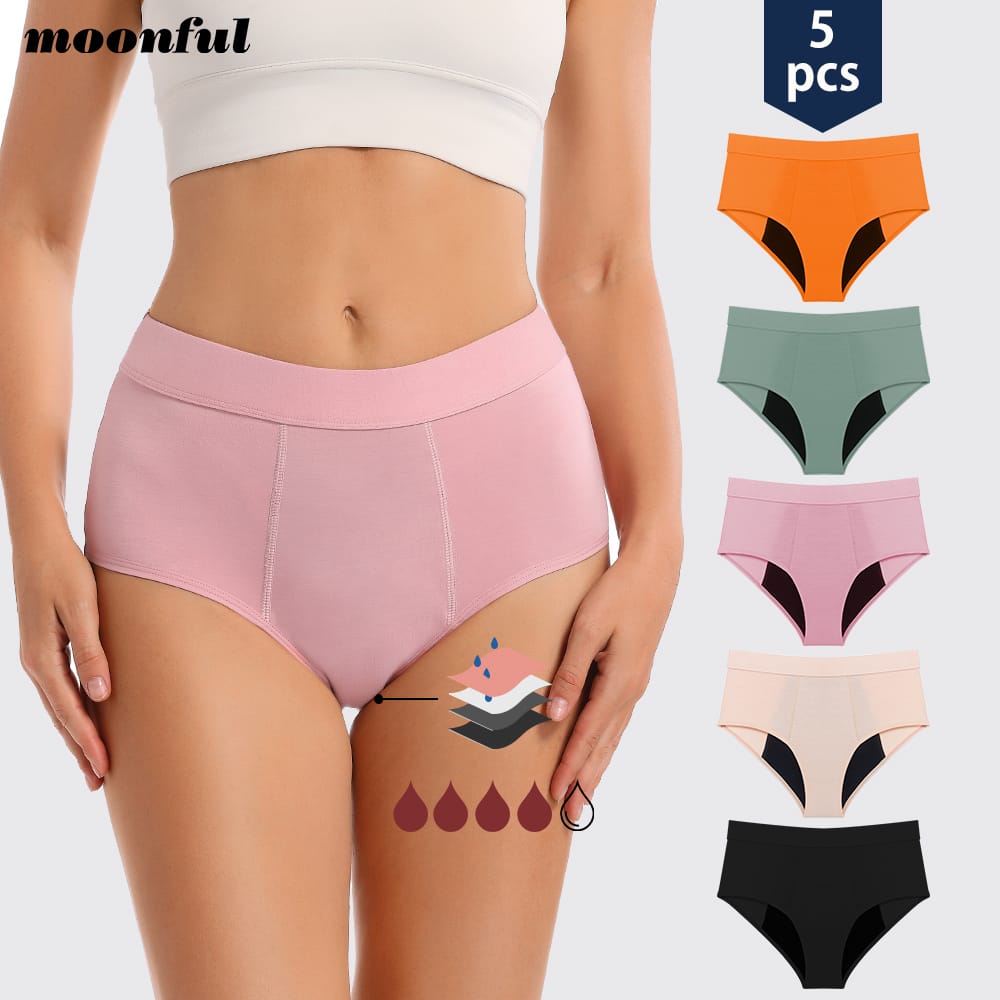 5 PCS Menstrual Panties Women High Waist Panties Very Abundant Menstruation Underwear for Girls Menstrual Brief Abundant Flow