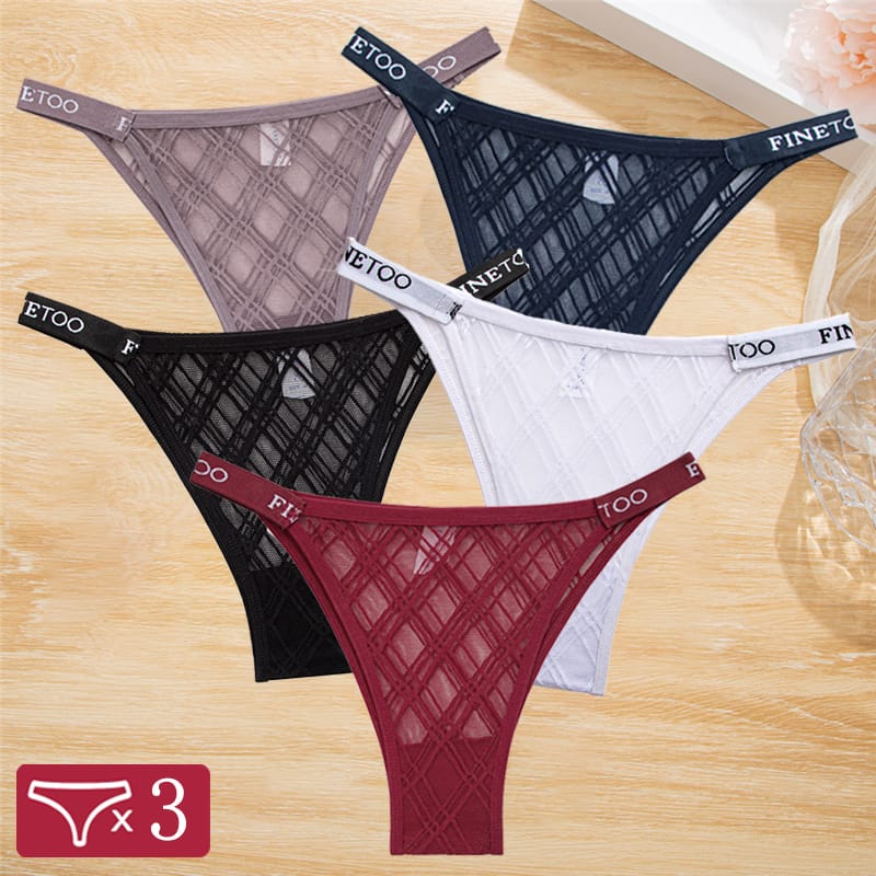 FINETOO 3Pcs/Set S-XL Panties for Women Sexy Low Rise Briefs Seamless Solid Color Underwear Girl Big Size Intimates Lingerie New