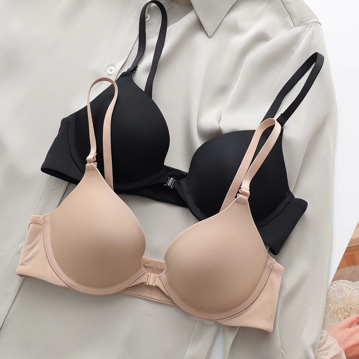 Sexy Front Buckle Push Up Bra For Women Underwear Adjustable Underwie Deep V Seamless Brassiere Cotton Comfortable Lingerie