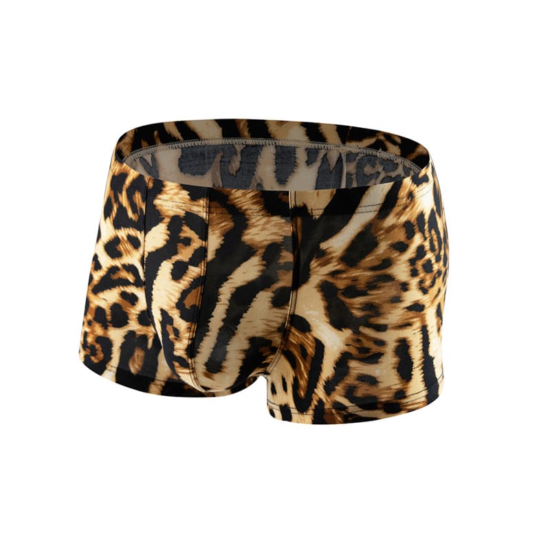 Sexy Men's Boxers Underwear Leopard Pattern Low Waist Soft Boxershorts Underwear Men Lingerie Underpants