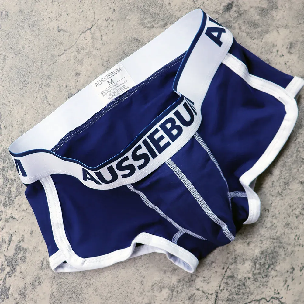 AUSSIEBUM Men's Briefs U raised jockstrap design Sexy underwear College style low waist youth sexy hip lift comfortable boxers