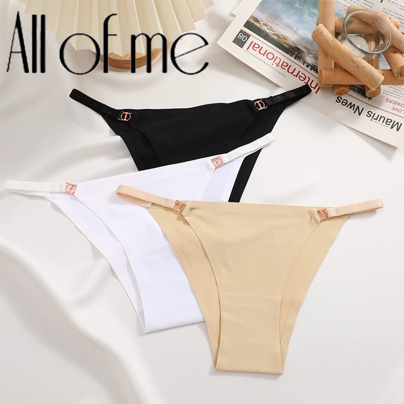 1Pcs Women's Sexy Underwear Metal Button Briefs High Elastic Straps Pants Seamless Panties Traceless nude G-Thong Breath Crotch