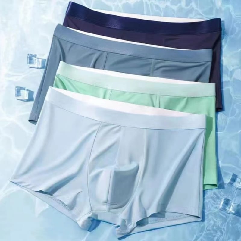 1Pc Boxers Ice Silk Man Underwear Boxer Briefs Men Underpants Breathable Comfortable Men's Panties Ultrathin Shorts Trunk