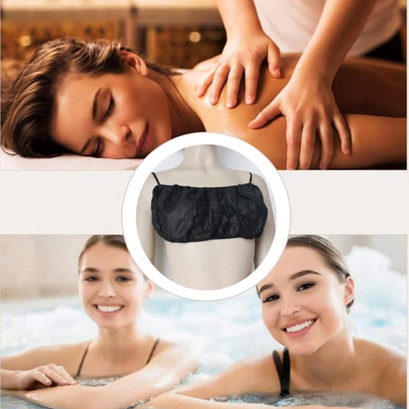 10 pcs Womens Disposable Bras Individually Non-woven Fabric Tops Lightweight Spa Salon Top Garment Underwear for Sunless Tanning