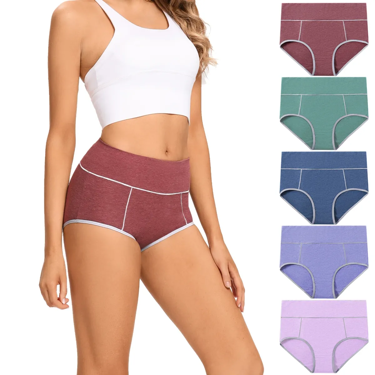 POKARLA Women High Waist Cotton Underwear Comfortable Postpartum C Section Panties Breathable Tummy Control Underpants Plus Size