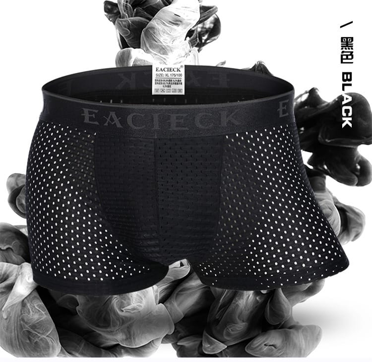 Bamboo Underwear Men Boxer Shorts Breathable Mesh Sexy Mens Boxers Transparent Men's Underpants Brand Fishnet Shorts Seamless