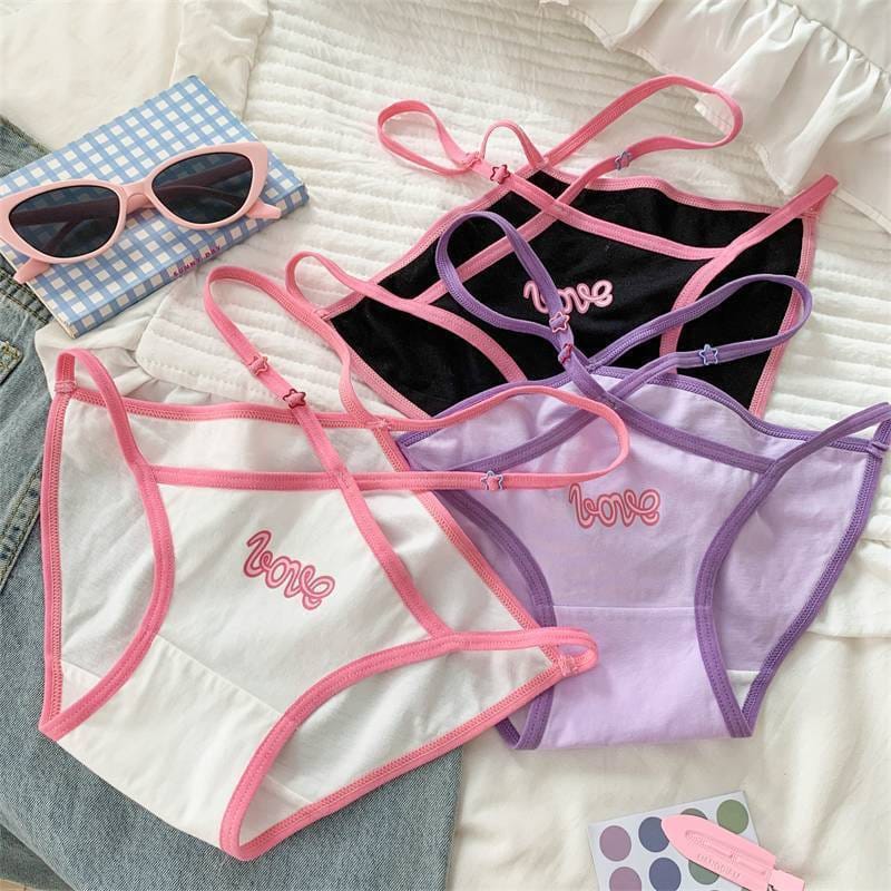 Girls' Pure Desire Sweet Underwear Women's Hollow Sexy Girls' Pure Cotton Breathable Women's Mid-waist