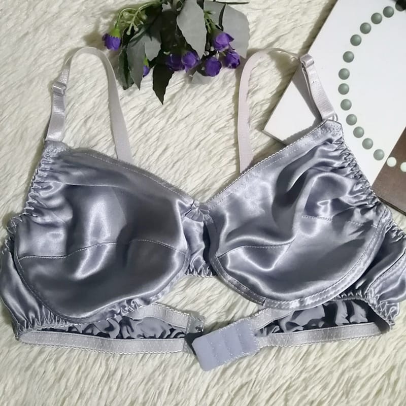 Real Silk Bra Double Faced Silk Ultra-Thin No Steel Ring Underwear Mulberry Silk Bra Comfortable And No Restraint 34/75-46/105B
