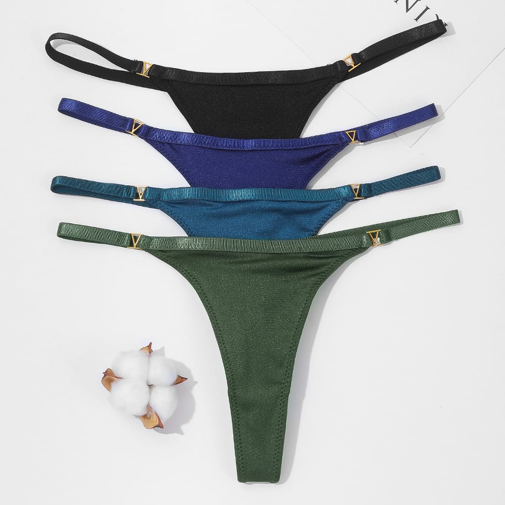 VKME Sexy Thong Women's Panties Underwear Low Waist G-String T-Pants Panties Women's Comfort Cotton Briefs Lingerie Underwear