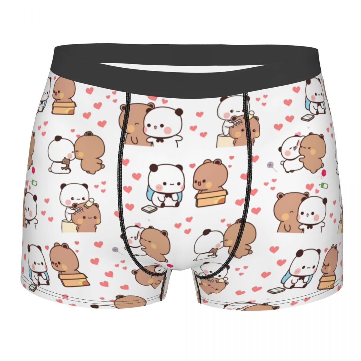 Bubu Dudu Love Story Men Underwear Cute Panda Bear Boxer Briefs Shorts Panties Novelty Soft Underpants for Male S-XXL