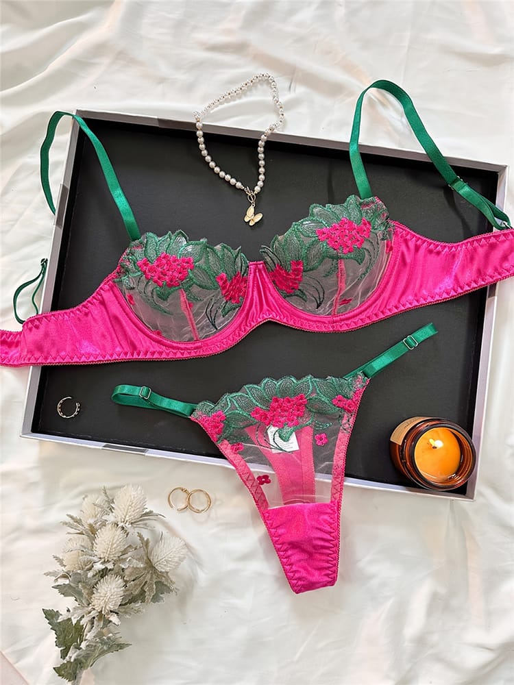 Sexy Floral Lace Bra Briefs Set Luxury Lingerie Well-Looking Underwire Underwear Traceless Fancy Fairy Fine Sexy Exotic Sets