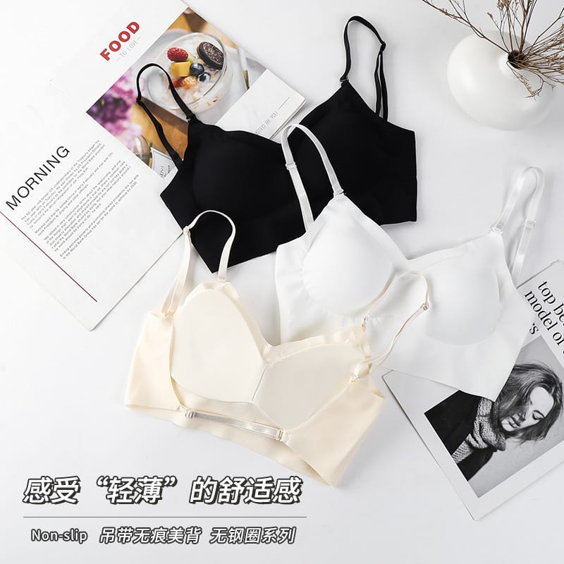 Fashionable and Comfortable Underwear Beauty Back Camisole One-Piece Gathered without Trace Inner Wear Anti-Wardrobe Malfunction
