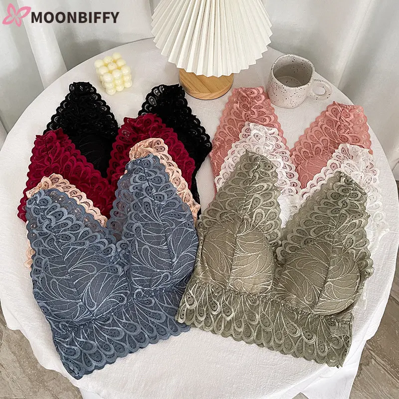 Women No Steel Ring Anti-glare Gathering Bottoming Vest Tube Top 2022 New Lace Wide Shoulder Straps Beautiful Back Bra Underwear