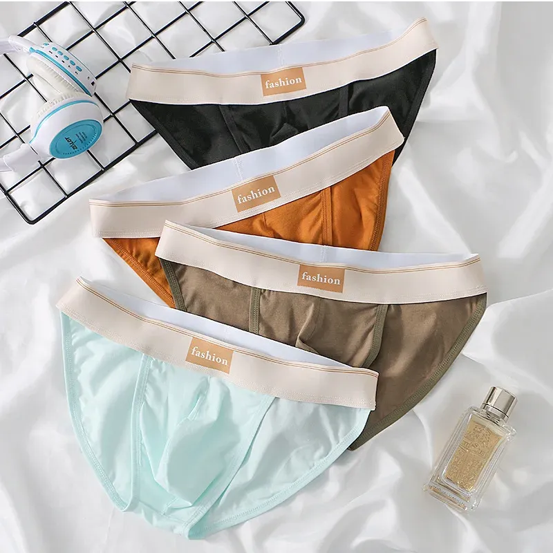 Men's Underwear Solid Cotton Brief Low Rise Sexy Tight Comfortable Breathable Mens Underpants