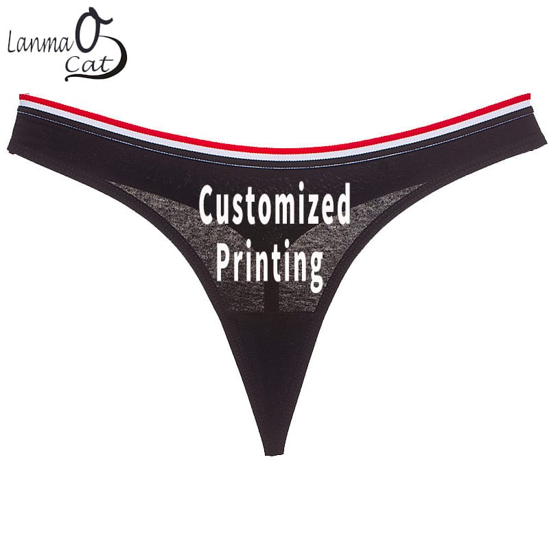 Sexy G String Panty Women Custom Design Print Logo Picture G String Underwear Female Cotton DIY Panty