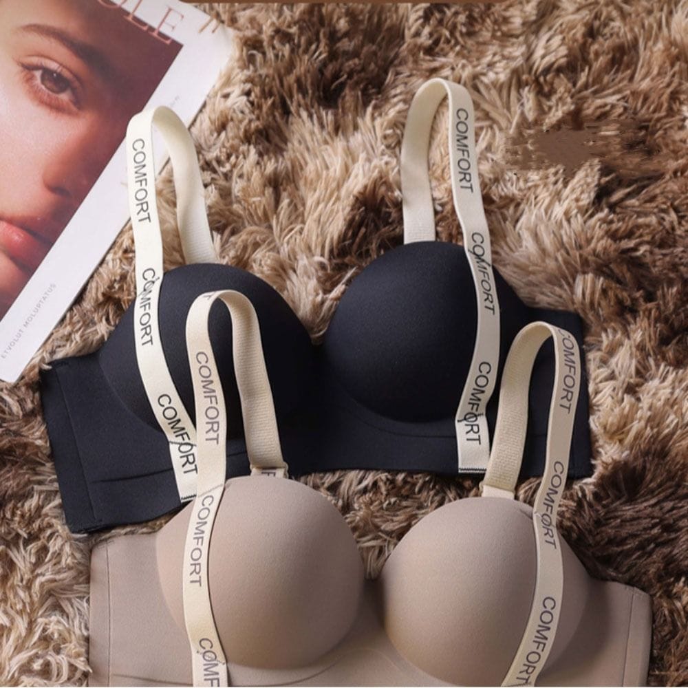 Solid Color Thin Bra Without Underwire New Slim Style Traceless Glossy Underwear Simple Breathable Push-up Bra Women