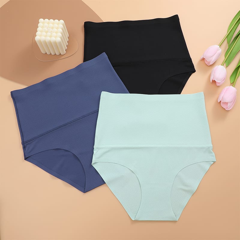 FINETOO High Waist Seamless Bodyshaper Anti-bacteria Panty Women Underwear Soft Crotch Briefs Female Intimate Lingerie Shapewear